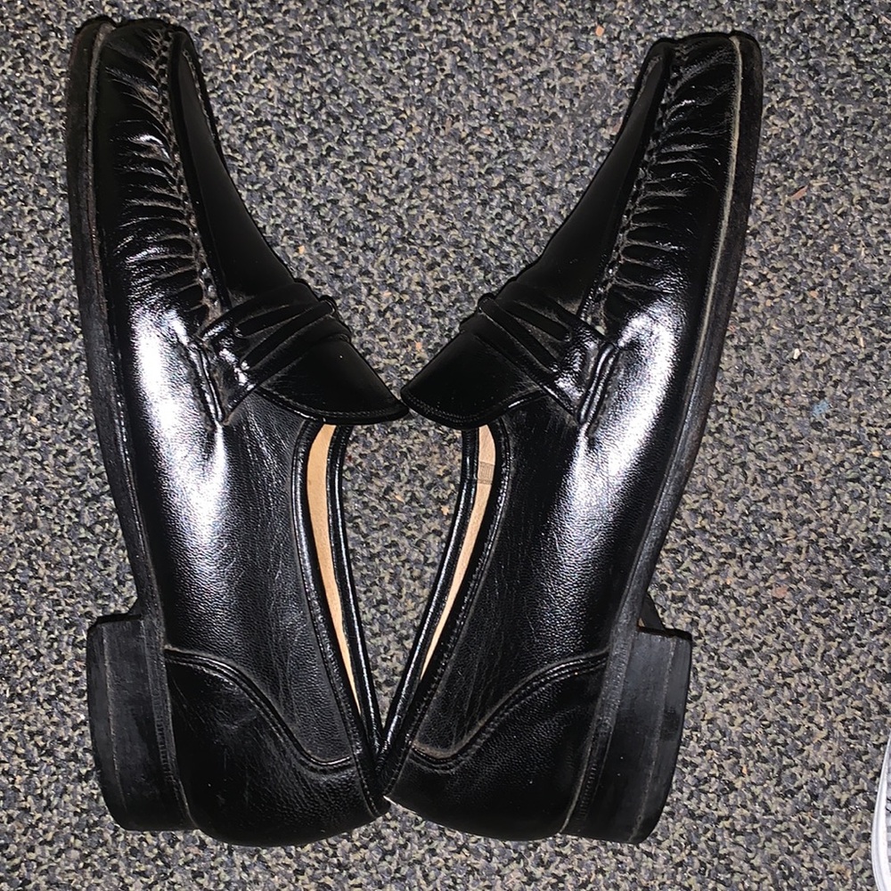 Mens Black leather  loafer dress shoe size 7 - Picture 2 of 5